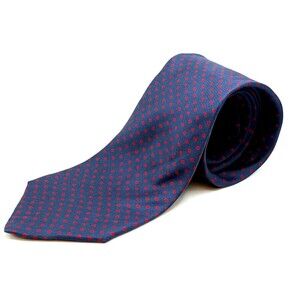 Brooks Brothers BFS Blue w/Red Dots 100% Silk Neck Tie 59" x 3.5" Made in USA